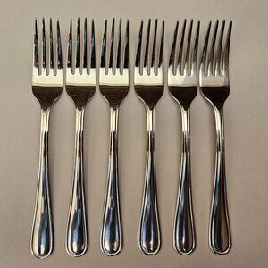 New 6 Stainless Steel Forks Nice Weight 5 Brand New/1 Slightly Used Set Of 6